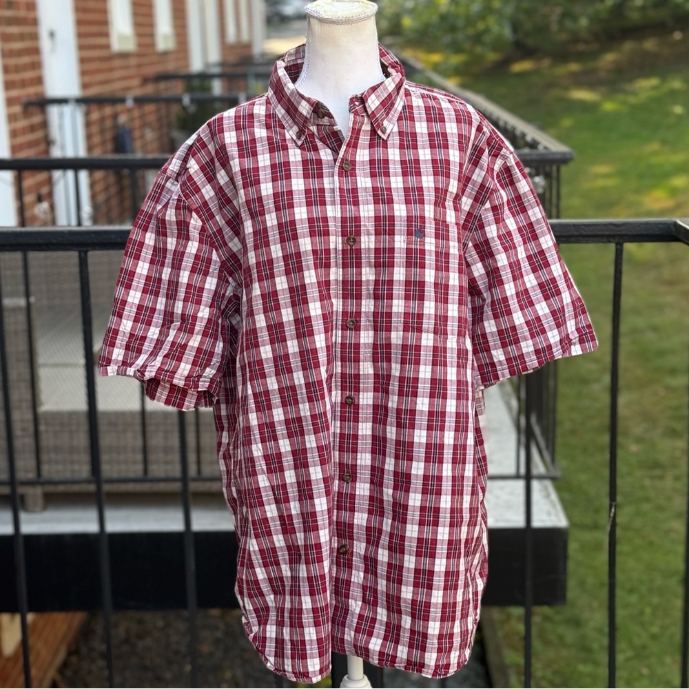 Carhartt Classic Red Plaid Men's Shirt Size XL